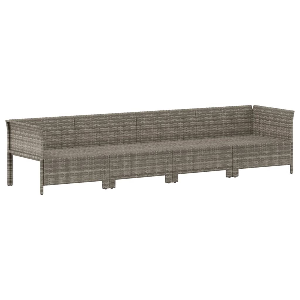 4-delige tuinloungeset met kussens grijs poly rattan is nu te koop bij PeponiXL, paradijselijk wonen!