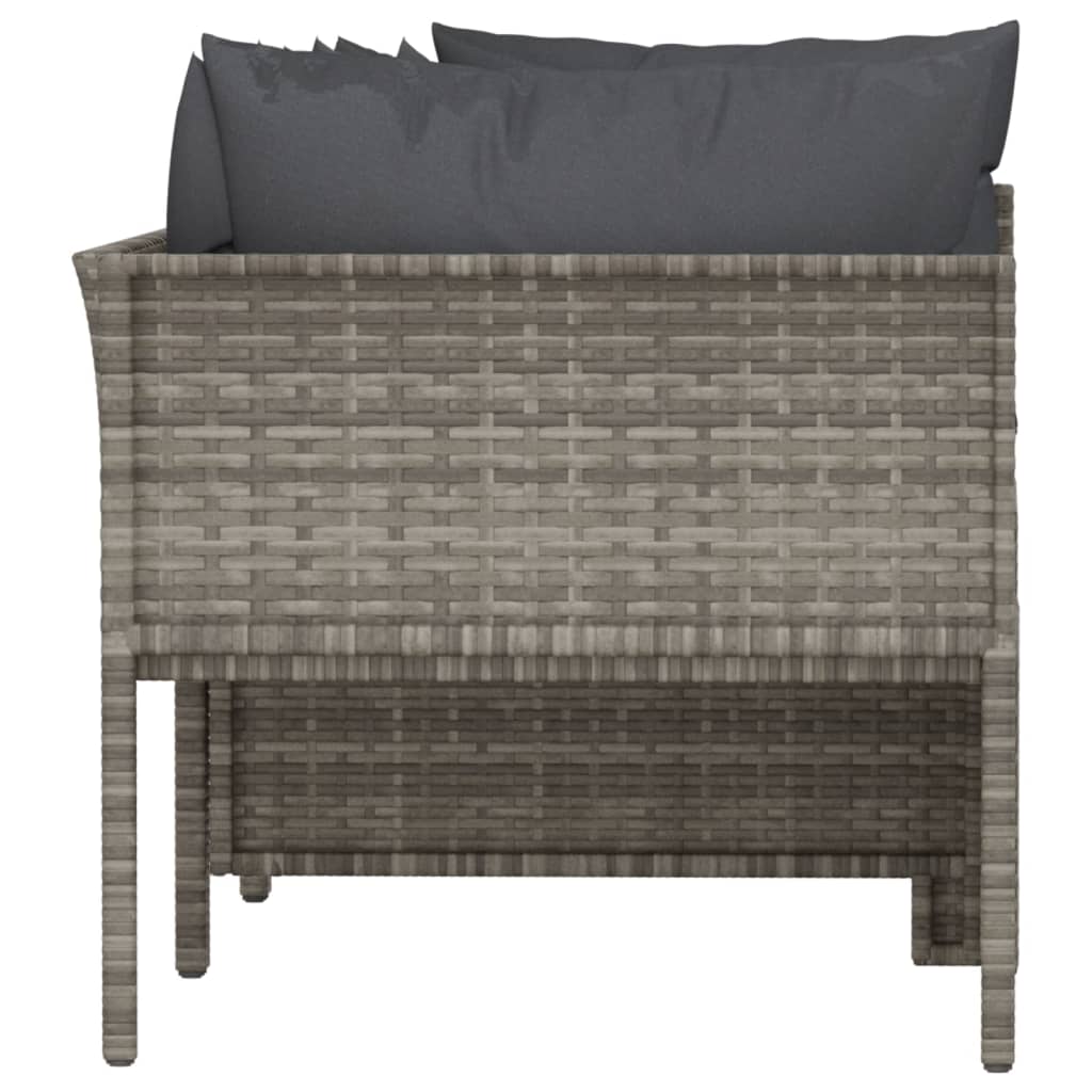 4-delige tuinloungeset met kussens grijs poly rattan is nu te koop bij PeponiXL, paradijselijk wonen!
