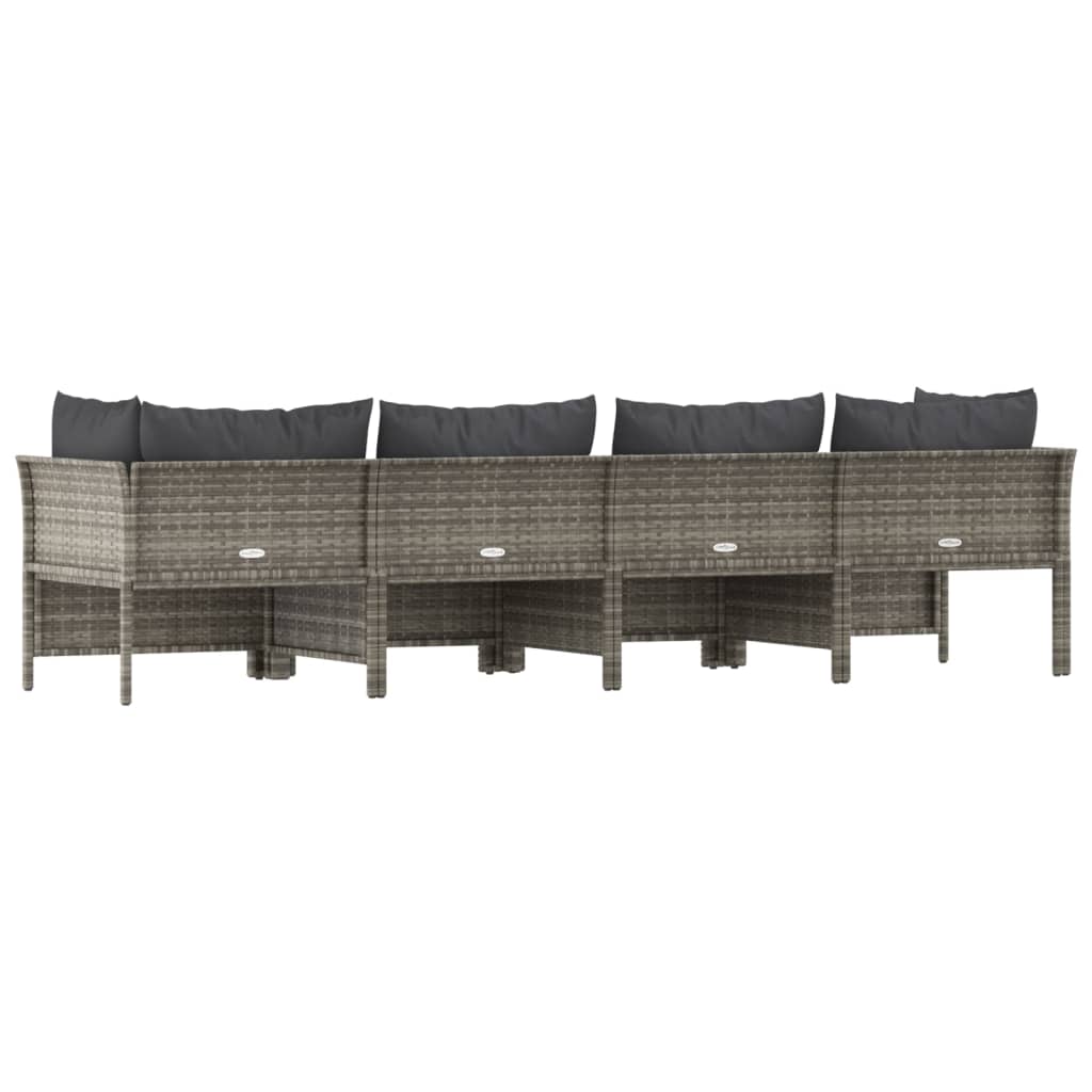 4-delige tuinloungeset met kussens grijs poly rattan is nu te koop bij PeponiXL, paradijselijk wonen!