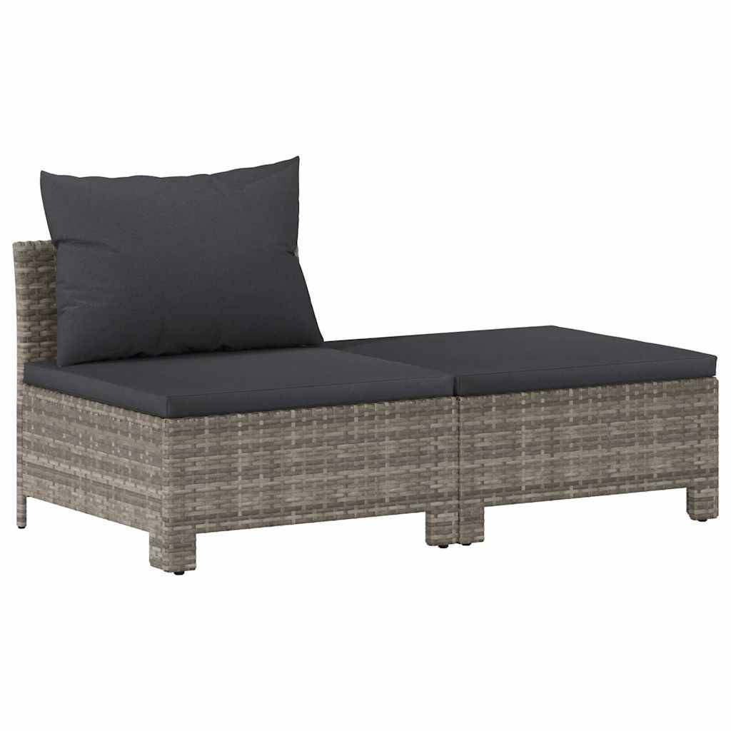 2-delige tuinloungeset met kussens grijs poly rattan is nu te koop bij PeponiXL, paradijselijk wonen!
