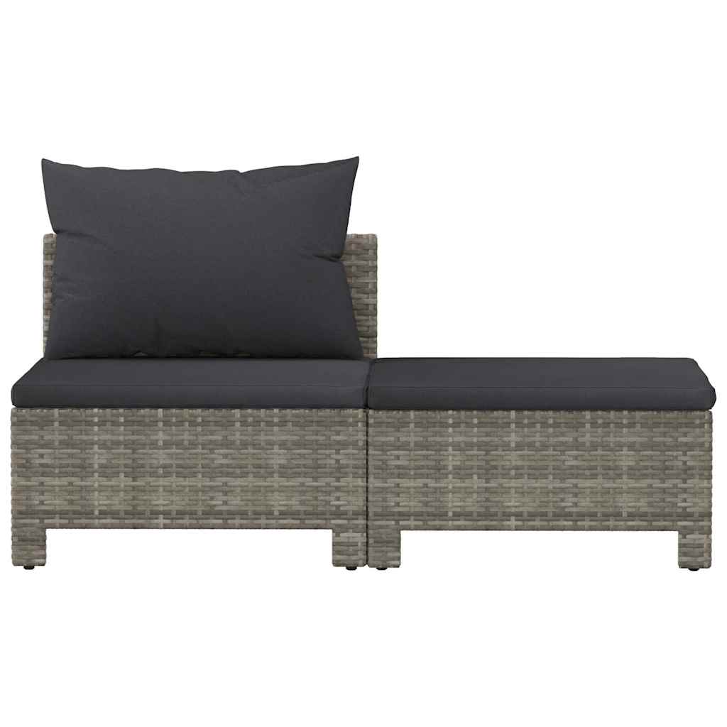 2-delige tuinloungeset met kussens grijs poly rattan is nu te koop bij PeponiXL, paradijselijk wonen!