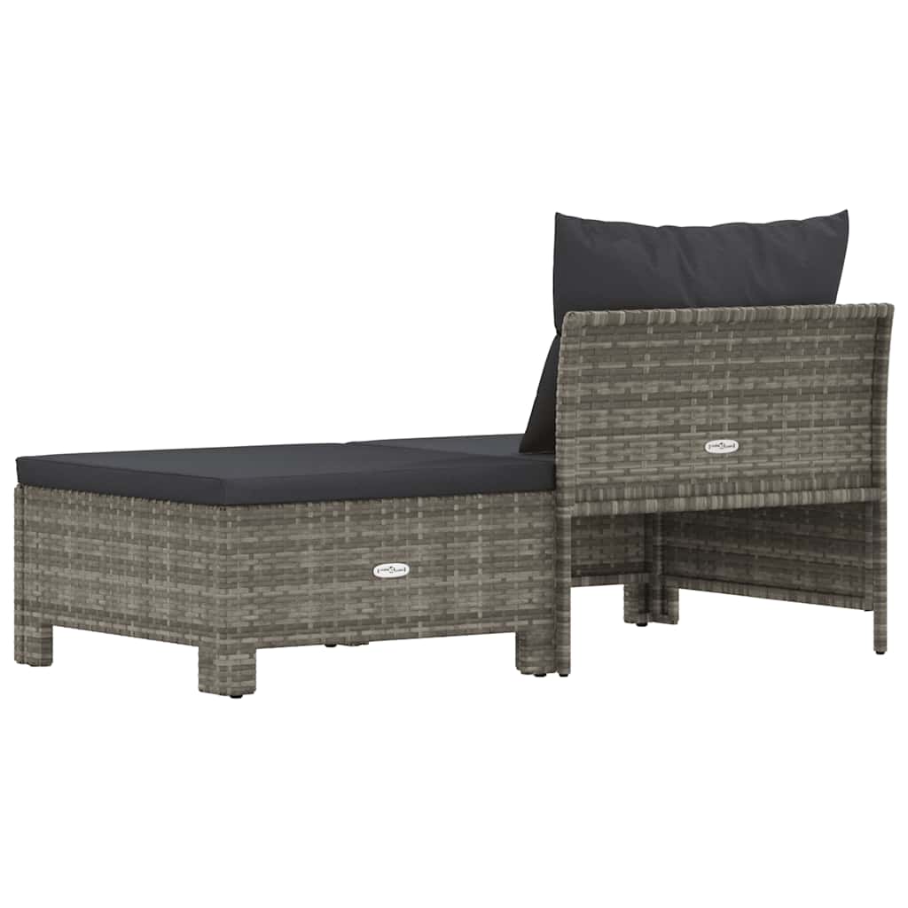 2-delige tuinloungeset met kussens grijs poly rattan is nu te koop bij PeponiXL, paradijselijk wonen!
