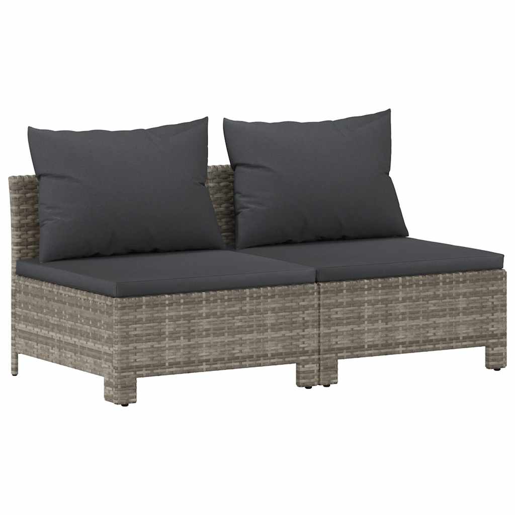 Tuinbank 2-zits met kussens poly rattan grijs is nu te koop bij PeponiXL, paradijselijk wonen!