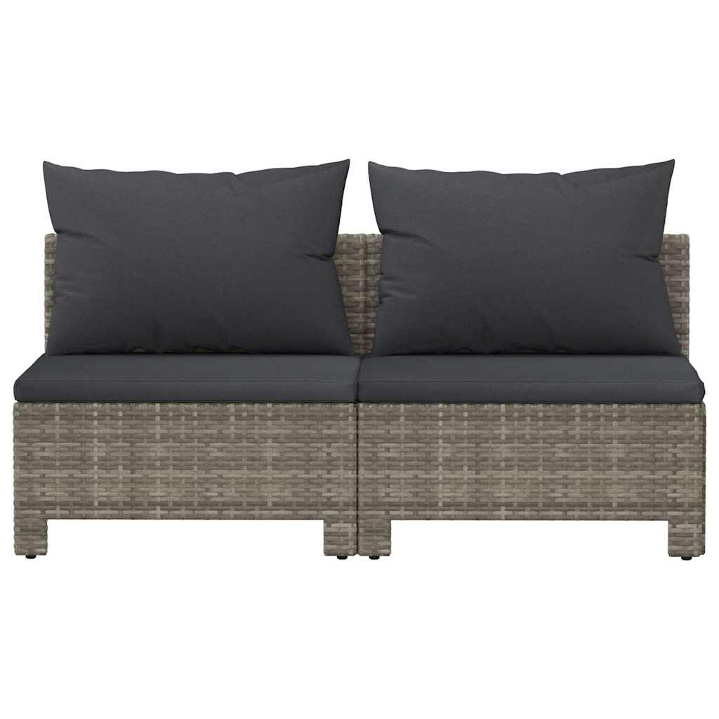 Tuinbank 2-zits met kussens poly rattan grijs is nu te koop bij PeponiXL, paradijselijk wonen!