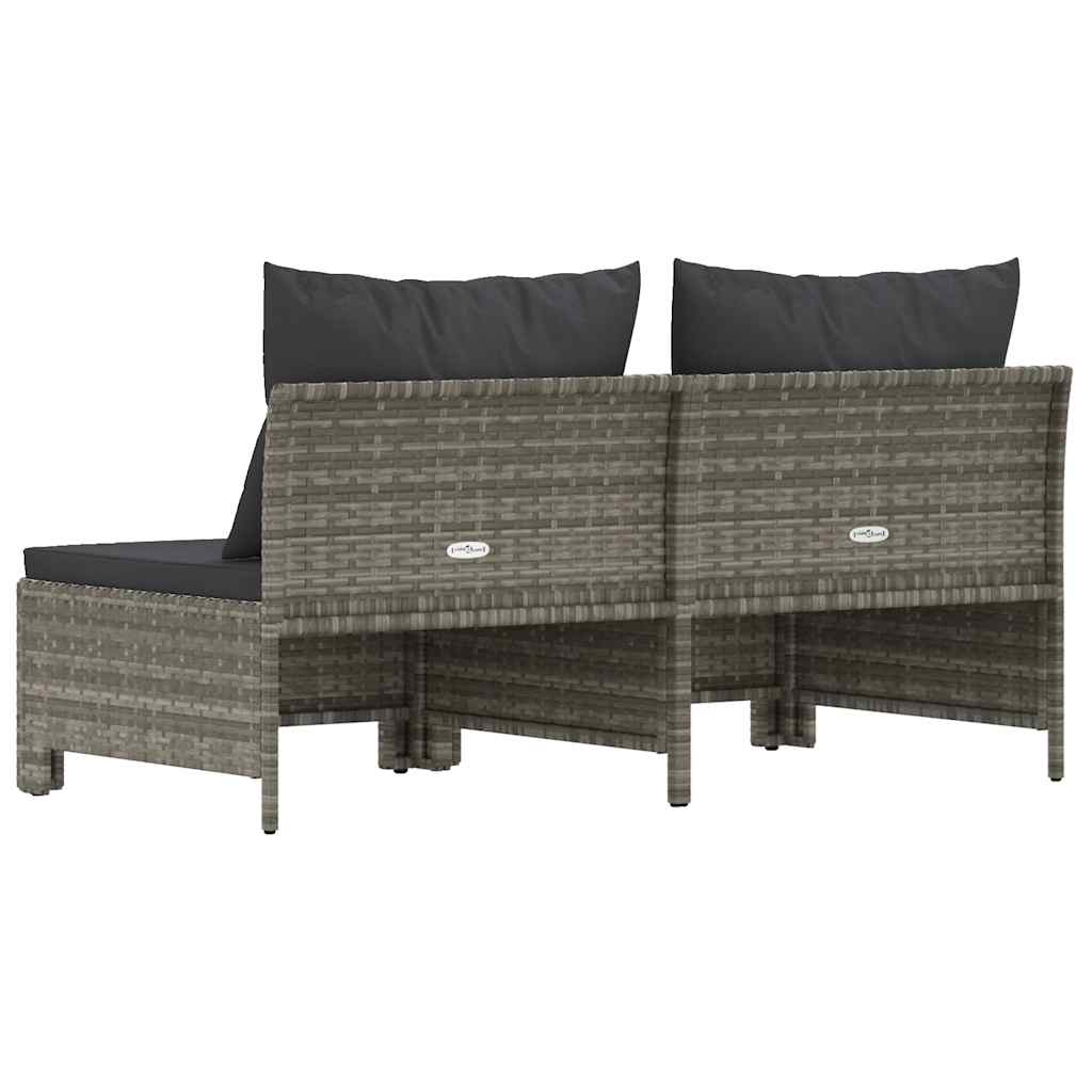 Tuinbank 2-zits met kussens poly rattan grijs is nu te koop bij PeponiXL, paradijselijk wonen!