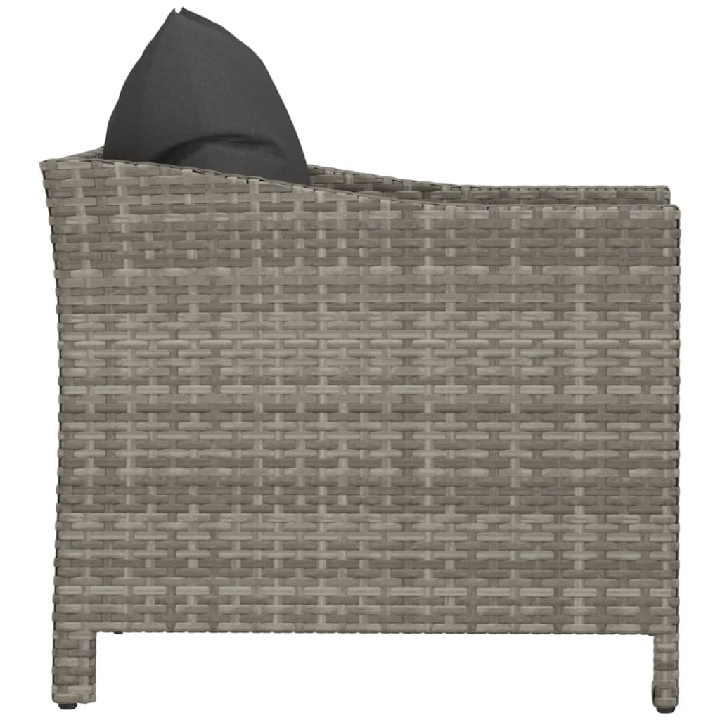 Tuinfauteuil met kussen grijs poly rattan is nu te koop bij PeponiXL, paradijselijk wonen!