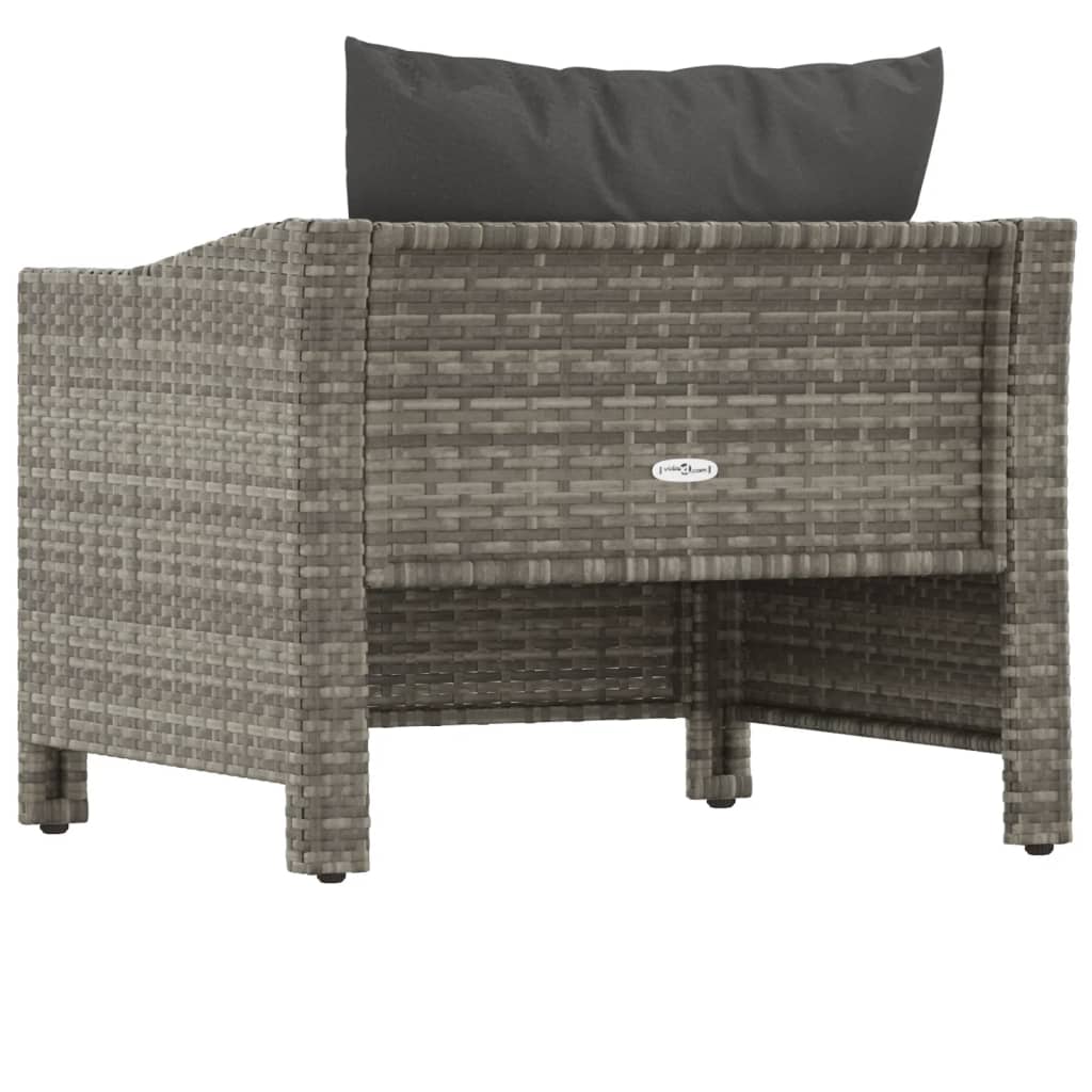 Tuinfauteuil met kussen grijs poly rattan is nu te koop bij PeponiXL, paradijselijk wonen!