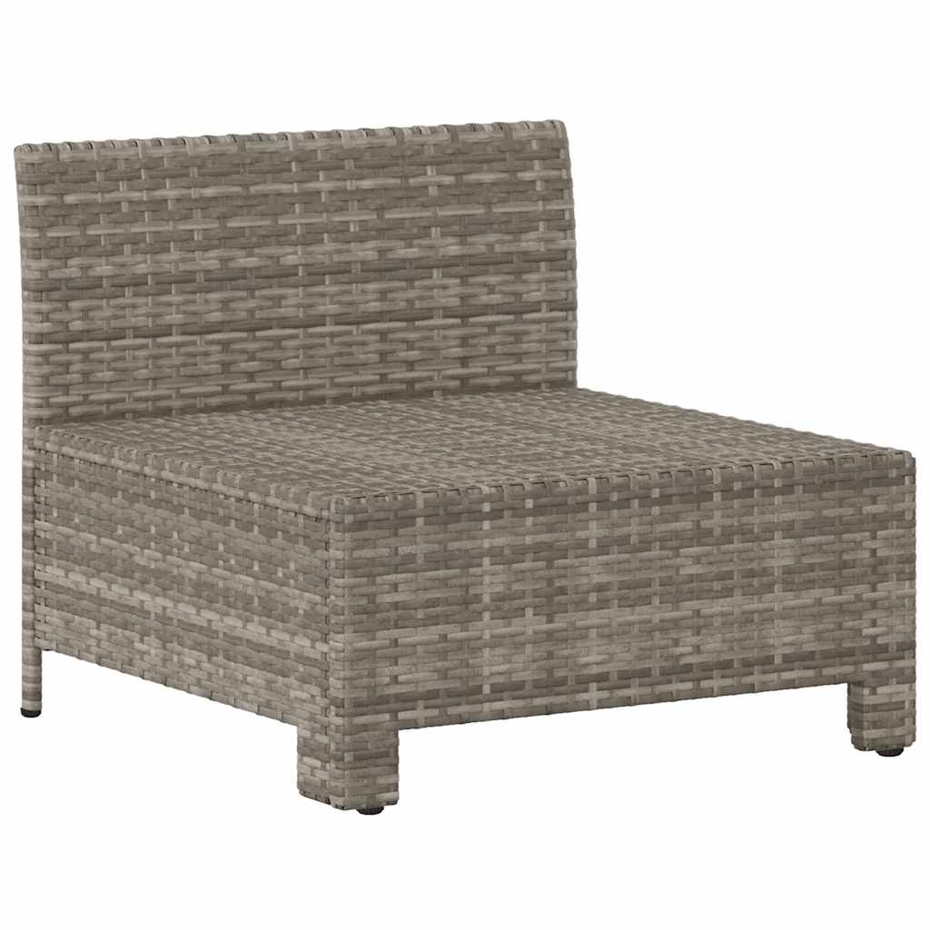 Tuinbank midden met kussen grijs poly rattan is nu te koop bij PeponiXL, paradijselijk wonen!