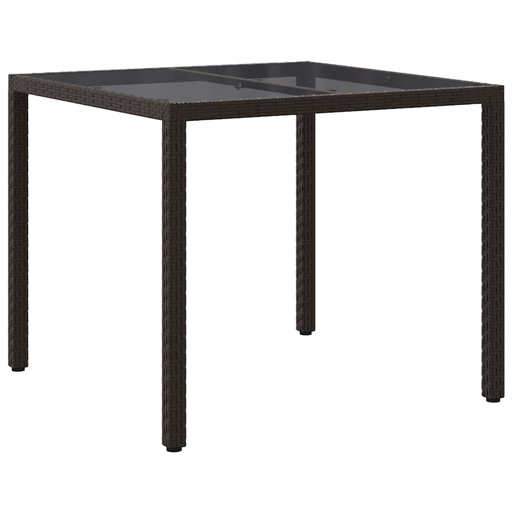 Tuinstafel Bruin 90 x 90 x 75 cm poly rattan is nu te koop bij PeponiXL, paradijselijk wonen!