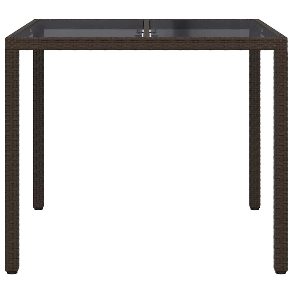 Tuinstafel Bruin 90 x 90 x 75 cm poly rattan is nu te koop bij PeponiXL, paradijselijk wonen!