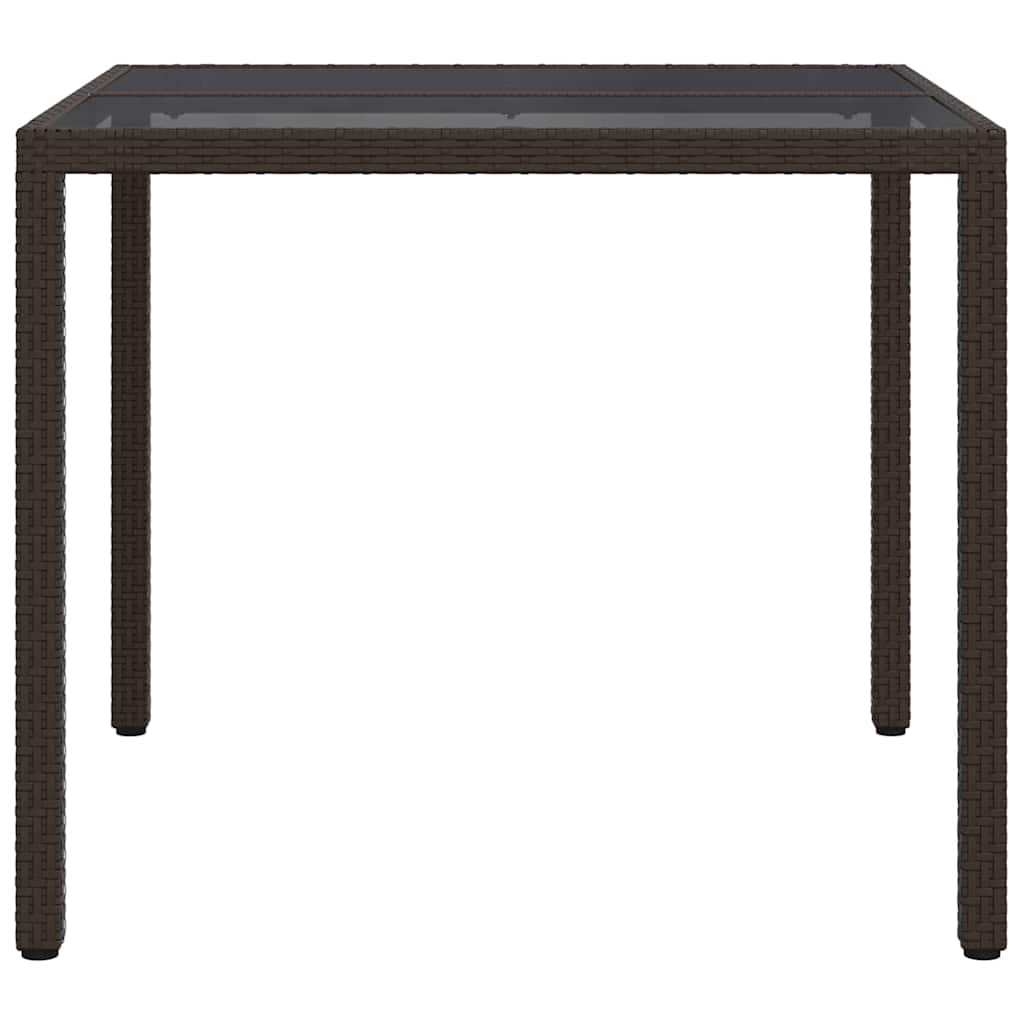 Tuinstafel Bruin 90 x 90 x 75 cm poly rattan is nu te koop bij PeponiXL, paradijselijk wonen!