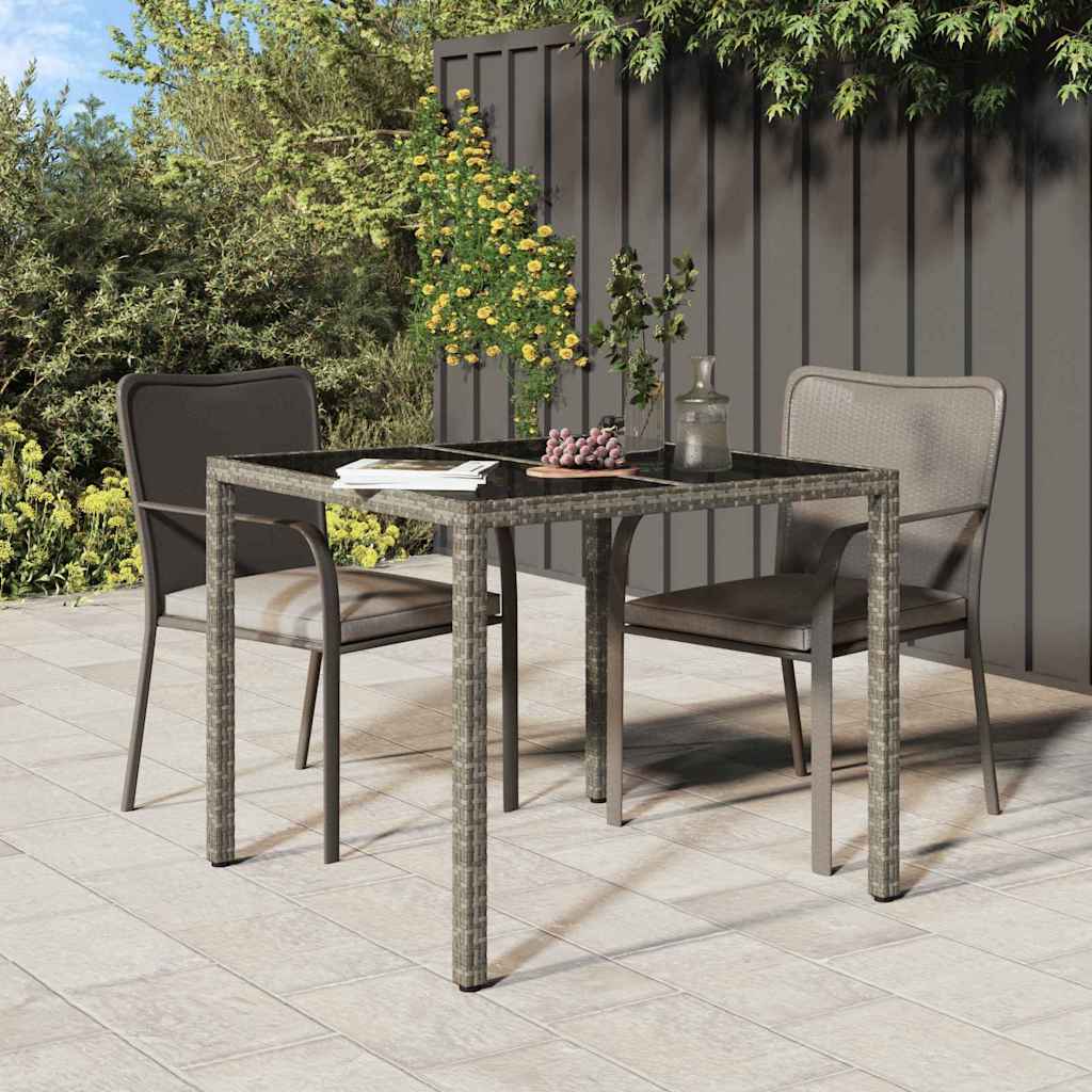 Tuinstafel Grijs 90 x 90 x 75 cm poly rattan is nu te koop bij PeponiXL, paradijselijk wonen!