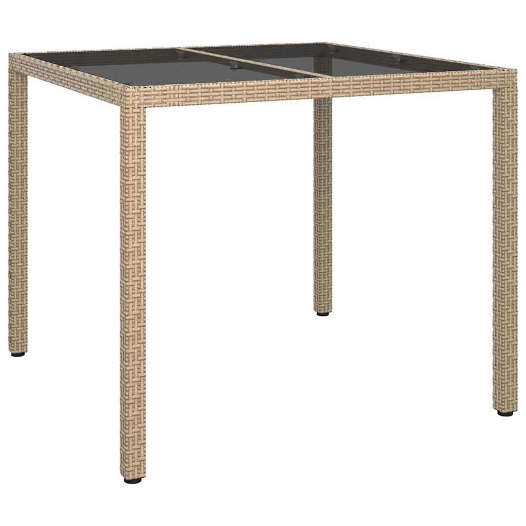 Tuinstafel Beige 90 x 90 x 75 cm poly rattan is nu te koop bij PeponiXL, paradijselijk wonen!