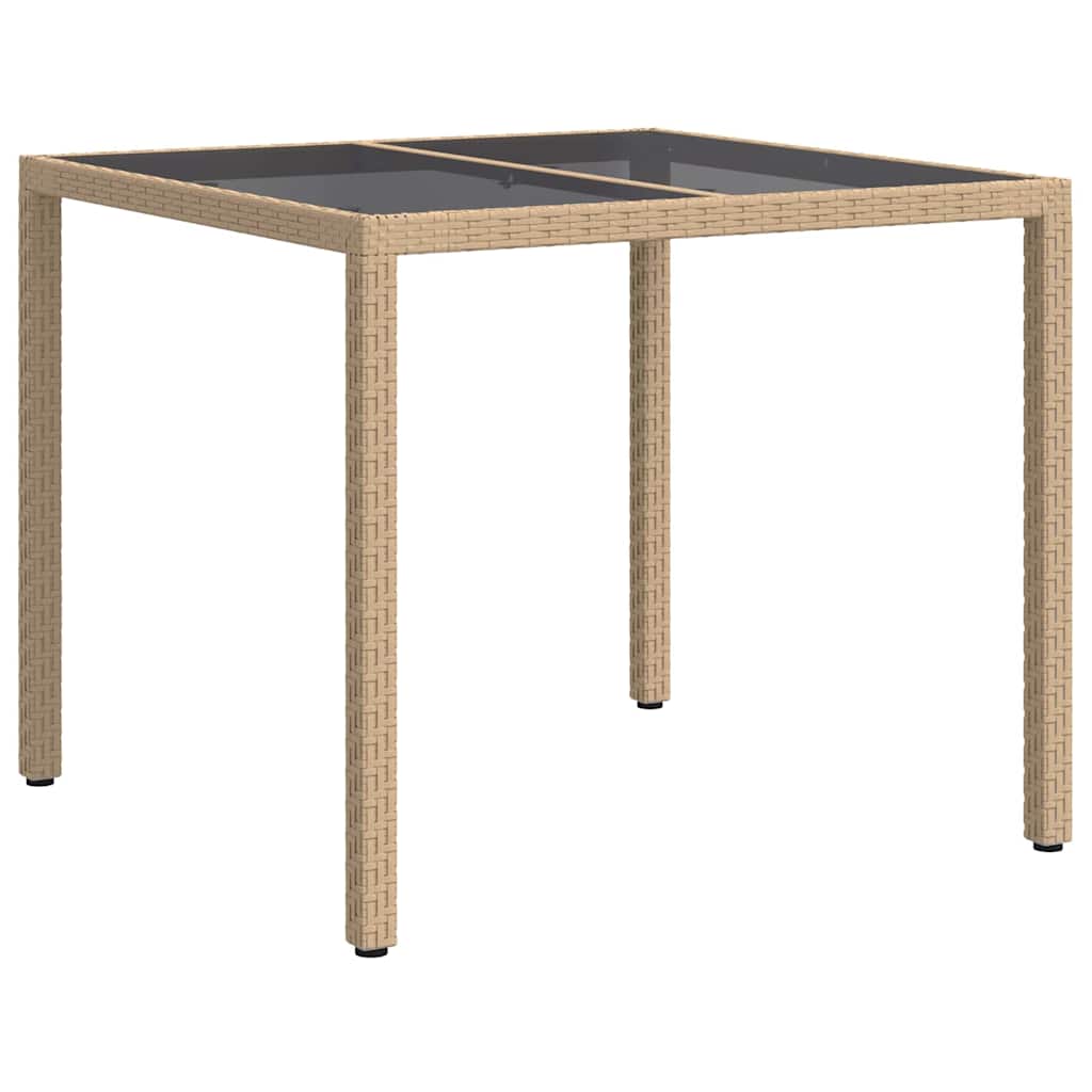 Tuinstafel Beige 90 x 90 x 75 cm poly rattan is nu te koop bij PeponiXL, paradijselijk wonen!