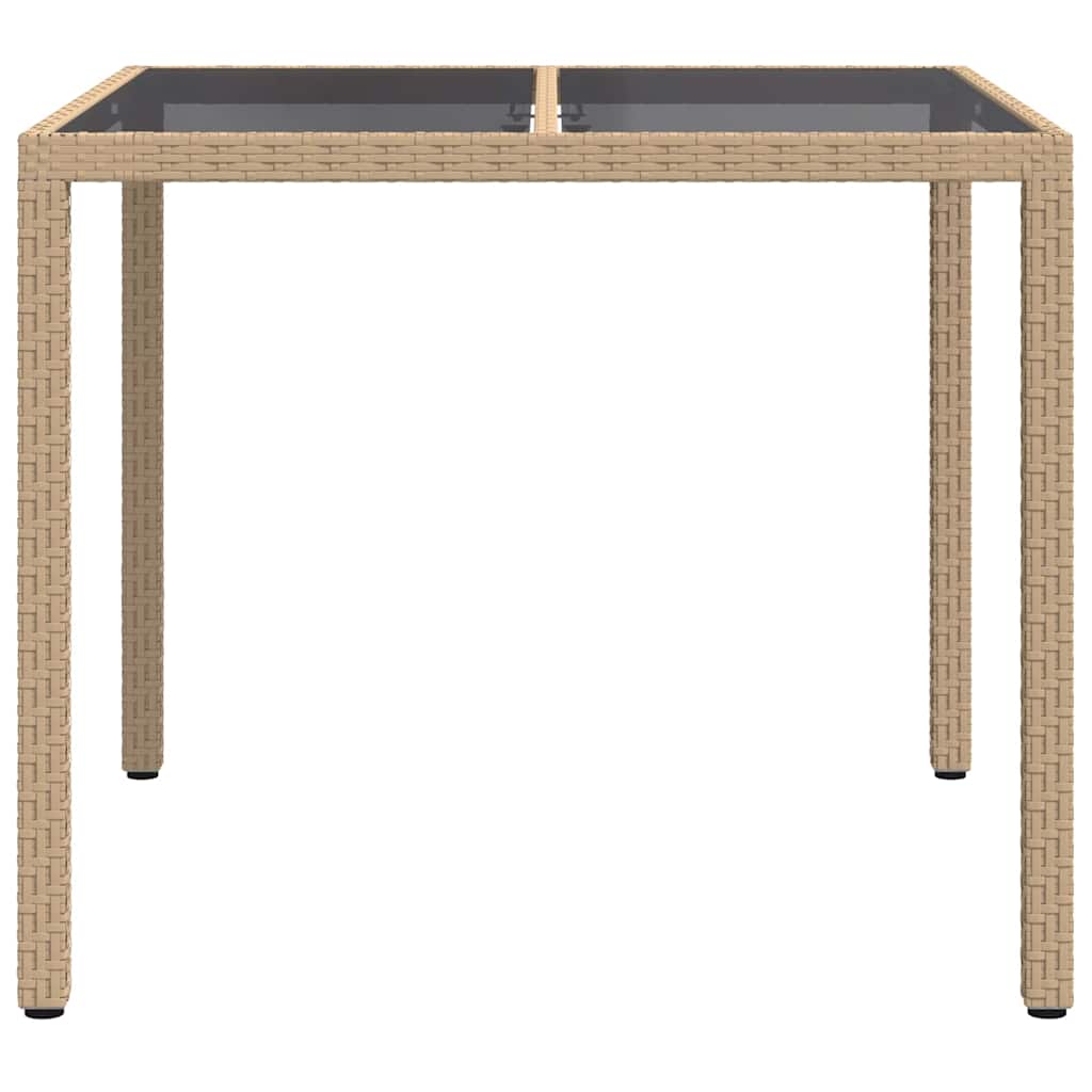 Tuinstafel Beige 90 x 90 x 75 cm poly rattan is nu te koop bij PeponiXL, paradijselijk wonen!