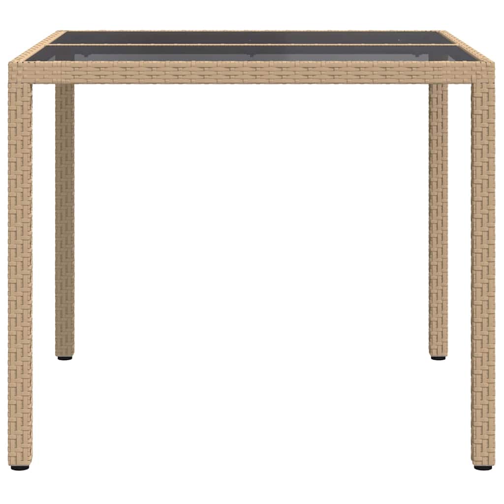 Tuinstafel Beige 90 x 90 x 75 cm poly rattan is nu te koop bij PeponiXL, paradijselijk wonen!