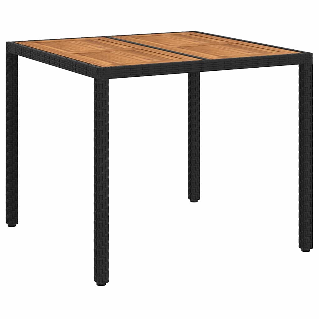 Tuinstafel Zwart 90 x 90 x 75 cm poly rattan is nu te koop bij PeponiXL, paradijselijk wonen!