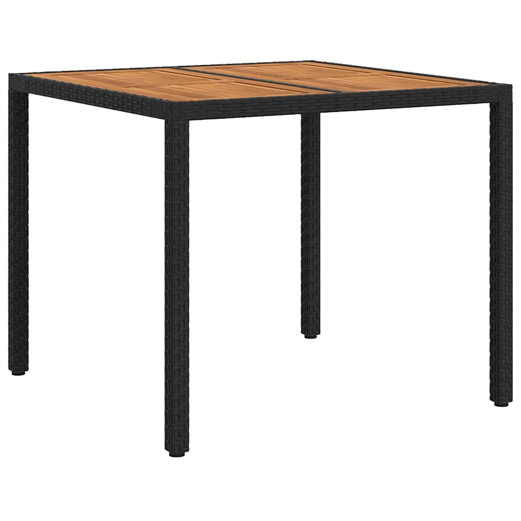 Tuinstafel Zwart 90 x 90 x 75 cm poly rattan is nu te koop bij PeponiXL, paradijselijk wonen!