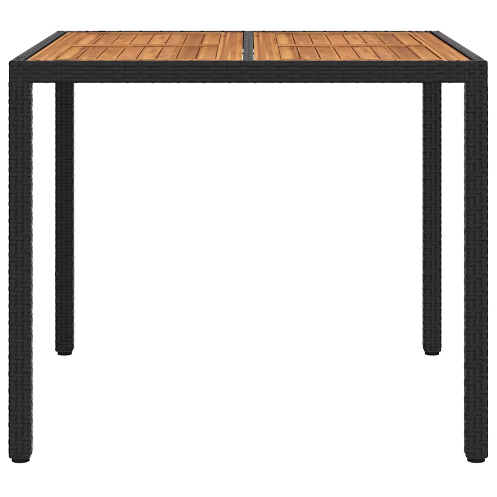 Tuinstafel Zwart 90 x 90 x 75 cm poly rattan is nu te koop bij PeponiXL, paradijselijk wonen!