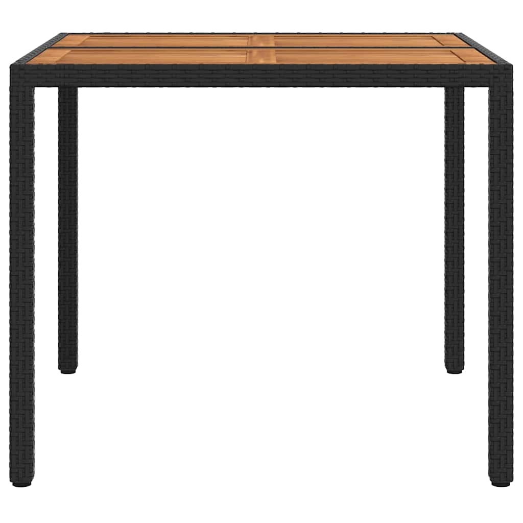 Tuinstafel Zwart 90 x 90 x 75 cm poly rattan is nu te koop bij PeponiXL, paradijselijk wonen!