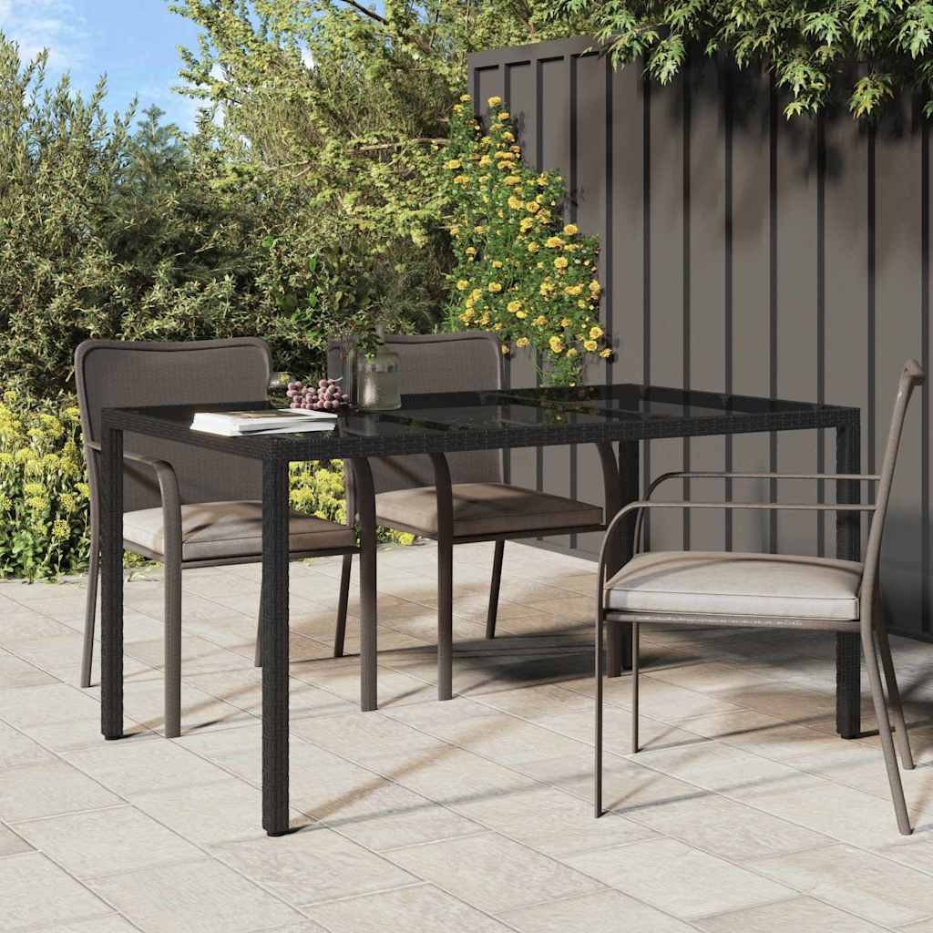 Tuinstafel Zwart 150 x 90 x 75 cm poly rattan is nu te koop bij PeponiXL, paradijselijk wonen!
