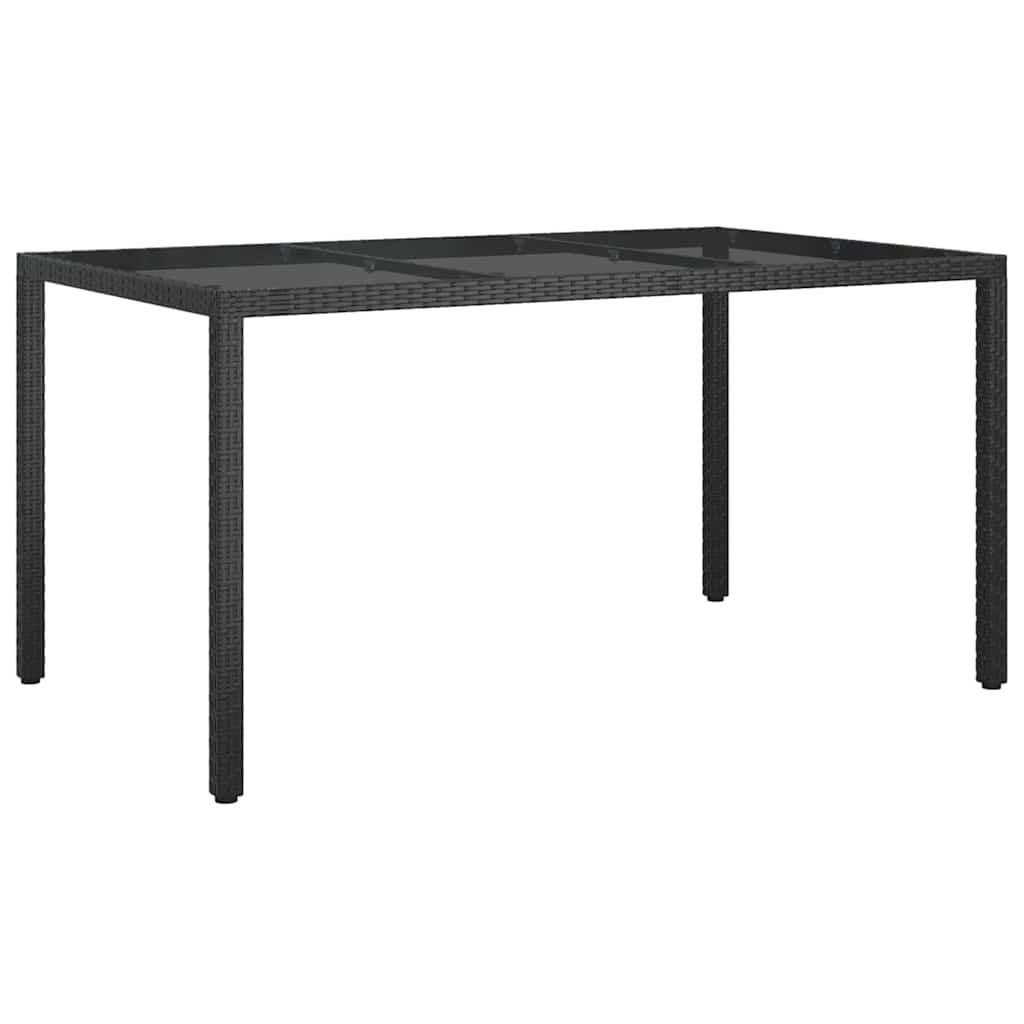 Tuinstafel Zwart 150 x 90 x 75 cm poly rattan is nu te koop bij PeponiXL, paradijselijk wonen!