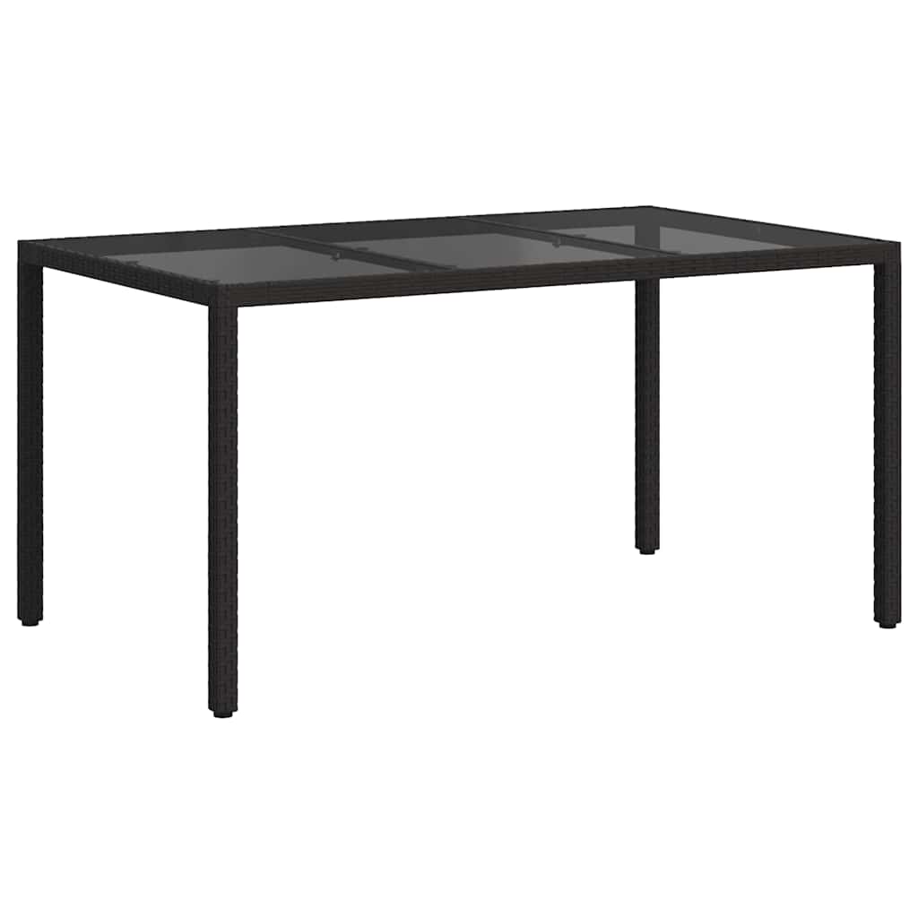 Tuinstafel Zwart 150 x 90 x 75 cm poly rattan is nu te koop bij PeponiXL, paradijselijk wonen!