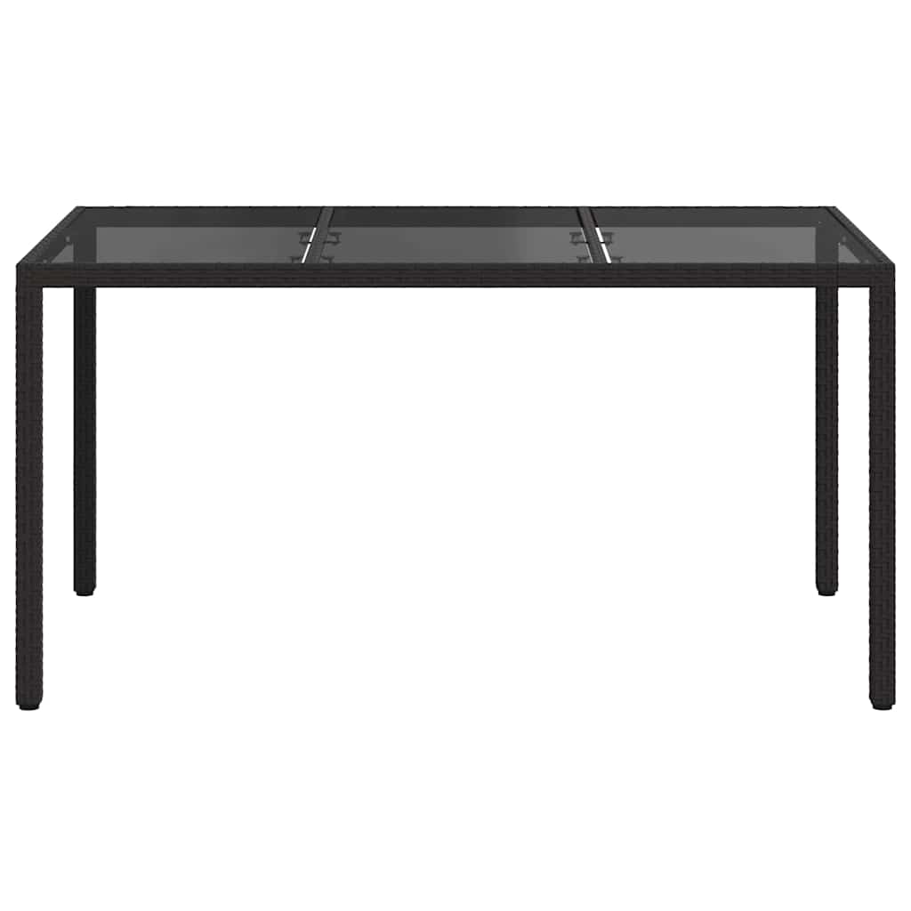 Tuinstafel Zwart 150 x 90 x 75 cm poly rattan is nu te koop bij PeponiXL, paradijselijk wonen!