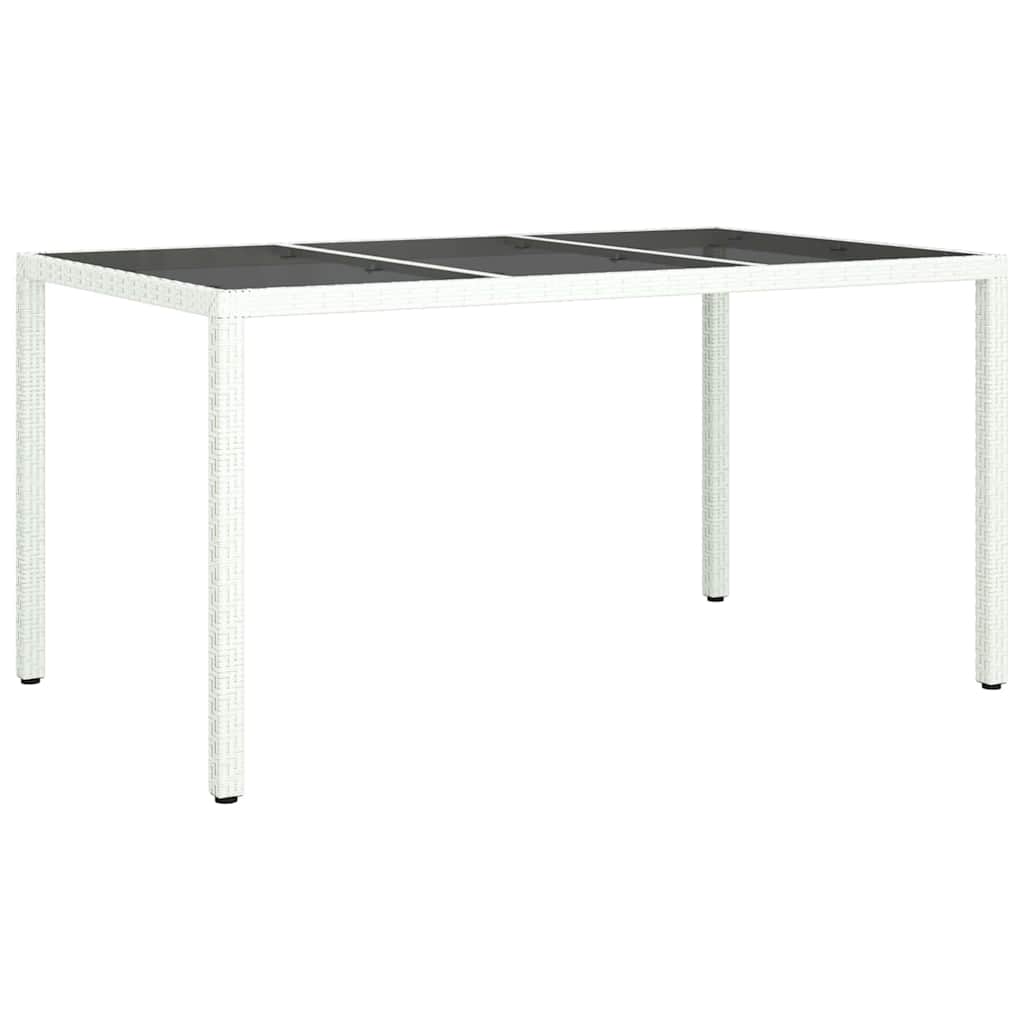 Tuinstafel Wit 150 x 90 x 75 cm poly rattan is nu te koop bij PeponiXL, paradijselijk wonen!
