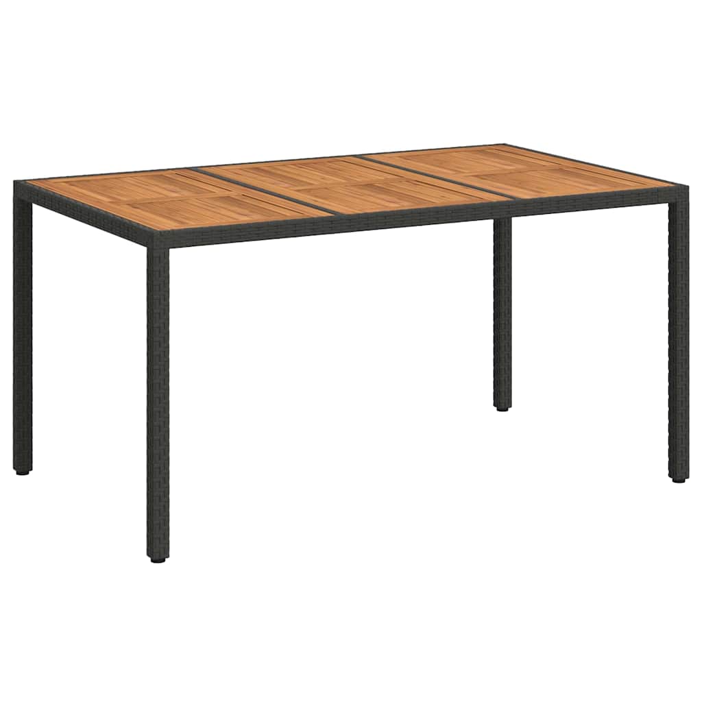 Tuinstafel Zwart 150 x 90 x 75 cm poly rattan is nu te koop bij PeponiXL, paradijselijk wonen!