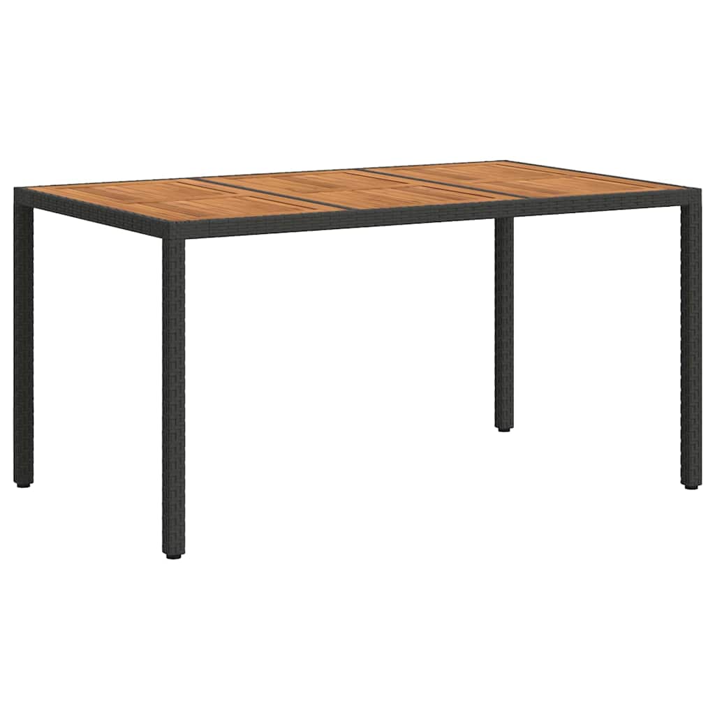 Tuinstafel Zwart 150 x 90 x 75 cm poly rattan is nu te koop bij PeponiXL, paradijselijk wonen!