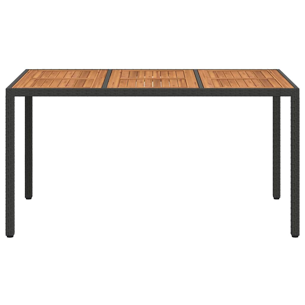 Tuinstafel Zwart 150 x 90 x 75 cm poly rattan is nu te koop bij PeponiXL, paradijselijk wonen!