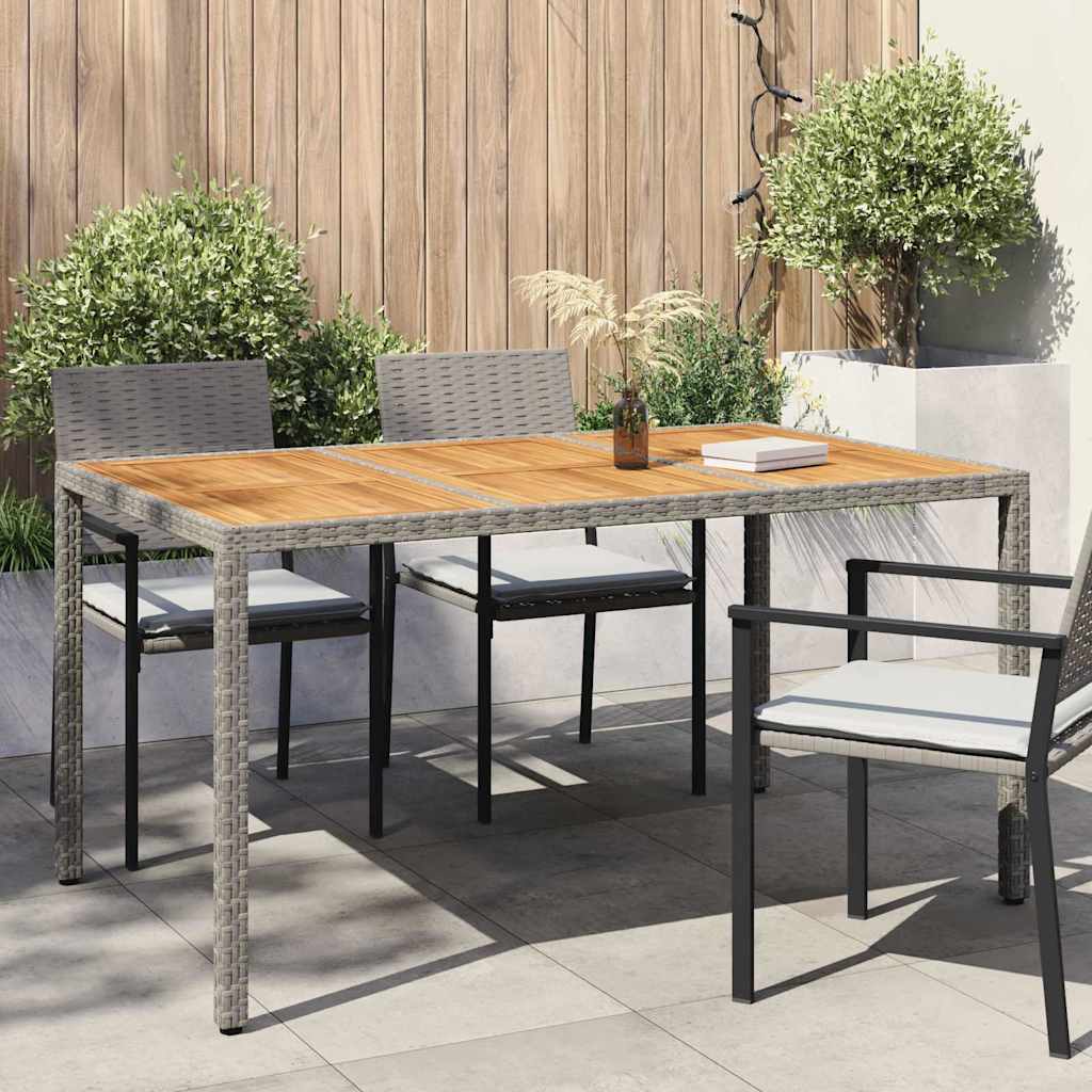 Tuinstafel Grijs 150 x 90 x 75 cm poly rattan is nu te koop bij PeponiXL, paradijselijk wonen!