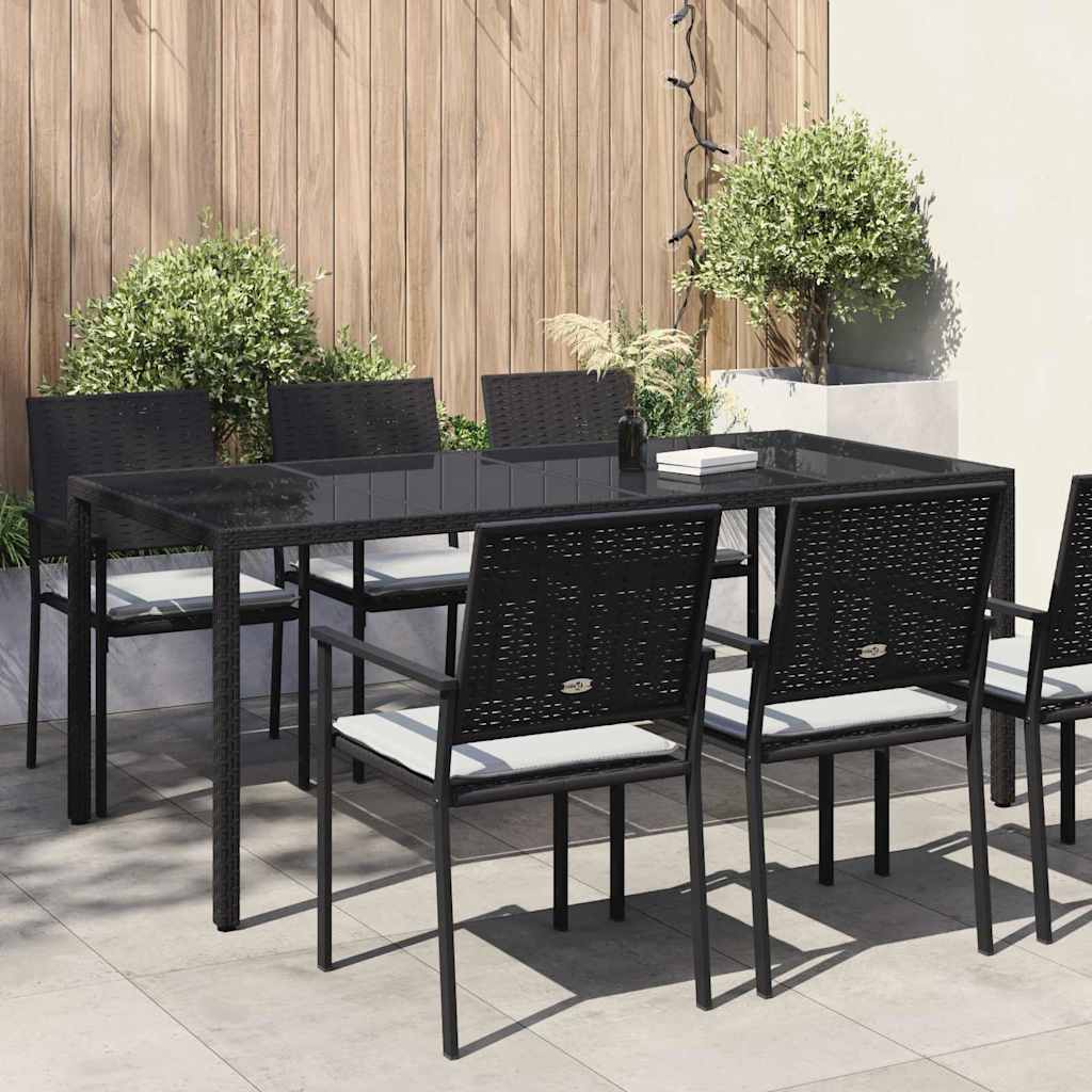 Tuinstafel Zwart 190 x 90 x 75 cm poly rattan is nu te koop bij PeponiXL, paradijselijk wonen!