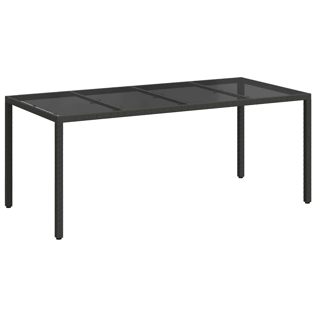 Tuinstafel Zwart 190 x 90 x 75 cm poly rattan is nu te koop bij PeponiXL, paradijselijk wonen!