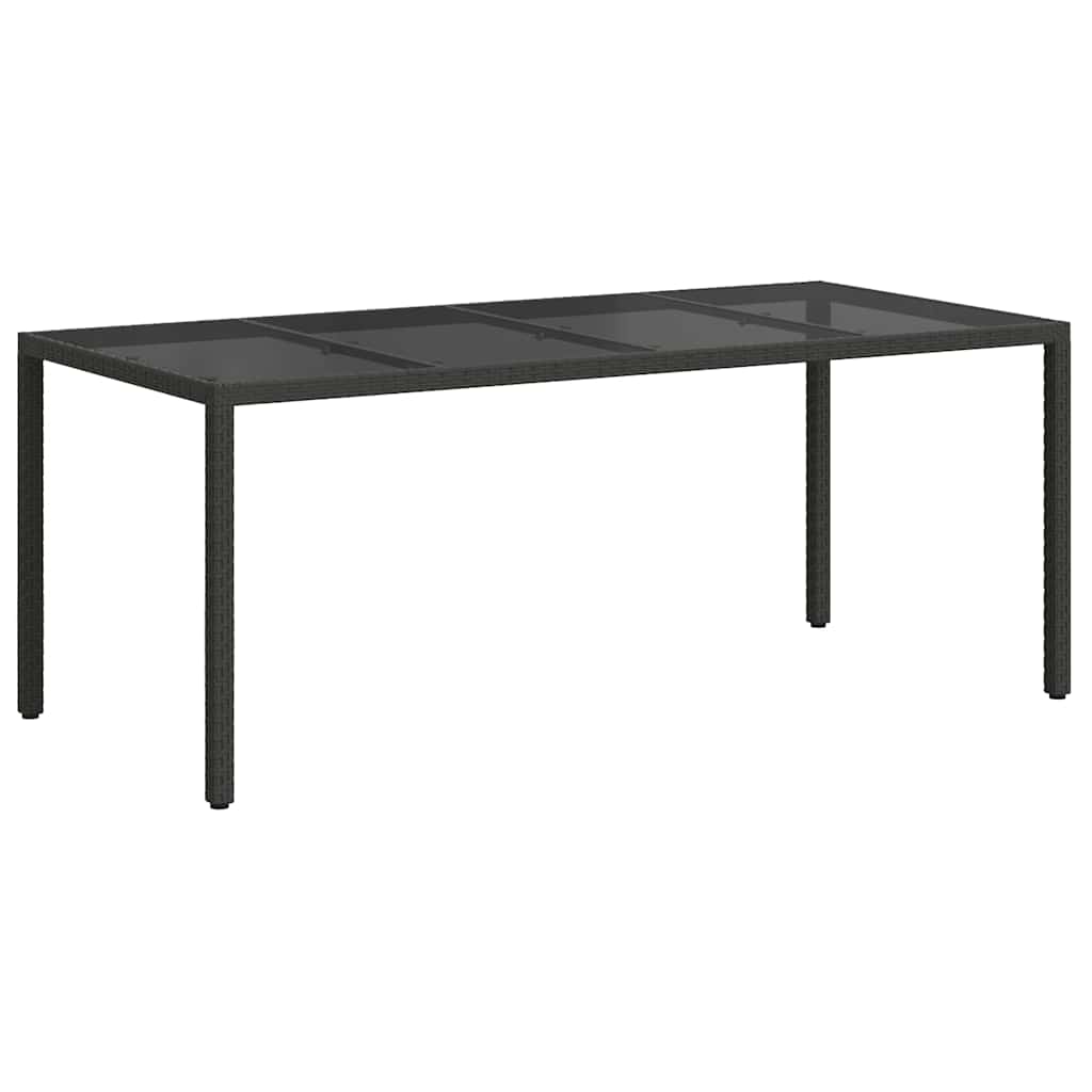 Tuinstafel Zwart 190 x 90 x 75 cm poly rattan is nu te koop bij PeponiXL, paradijselijk wonen!