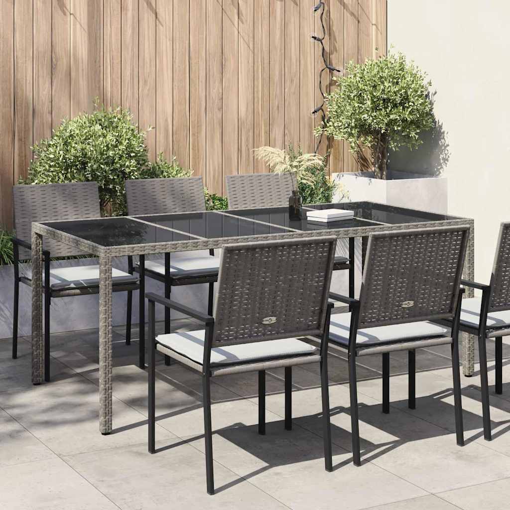 Tuinstafel Grijs 190 x 90 x 75 cm poly rattan is nu te koop bij PeponiXL, paradijselijk wonen!