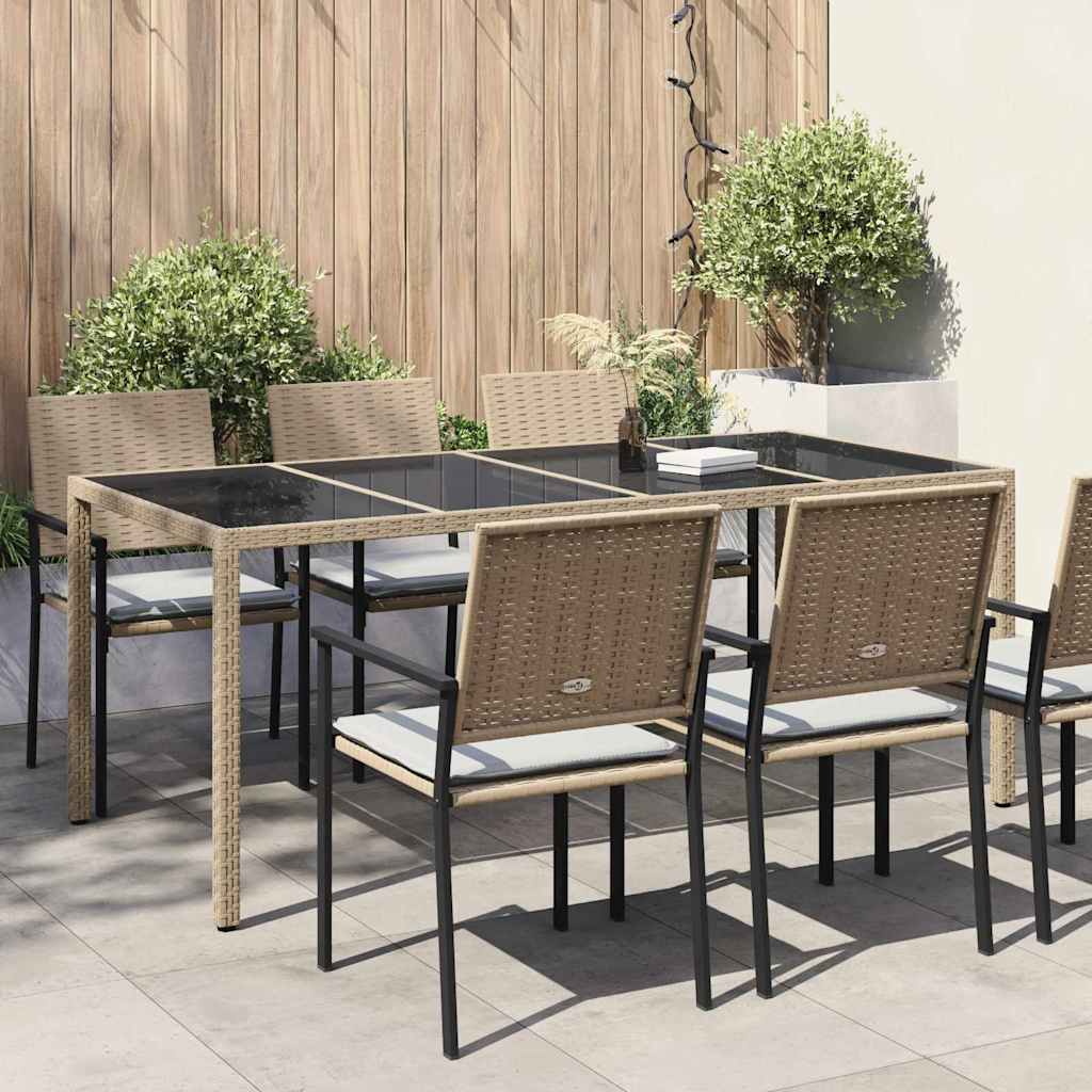 Tuinstafel Beige 190 x 90 x 75 cm poly rattan is nu te koop bij PeponiXL, paradijselijk wonen!