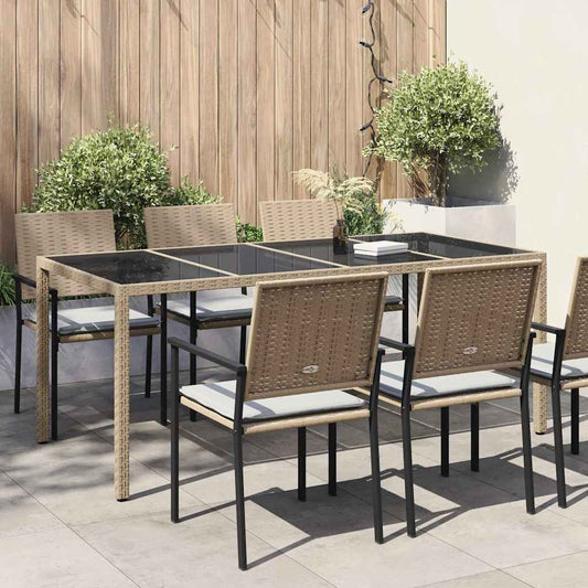 Tuinstafel Beige 190 x 90 x 75 cm poly rattan is nu te koop bij PeponiXL, paradijselijk wonen!