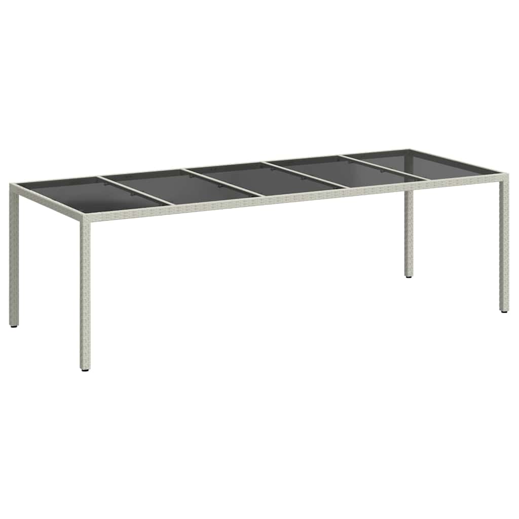 Tuintafel 250x100x75 cm poly rattan en gehard glas wit is nu te koop bij PeponiXL, paradijselijk wonen!