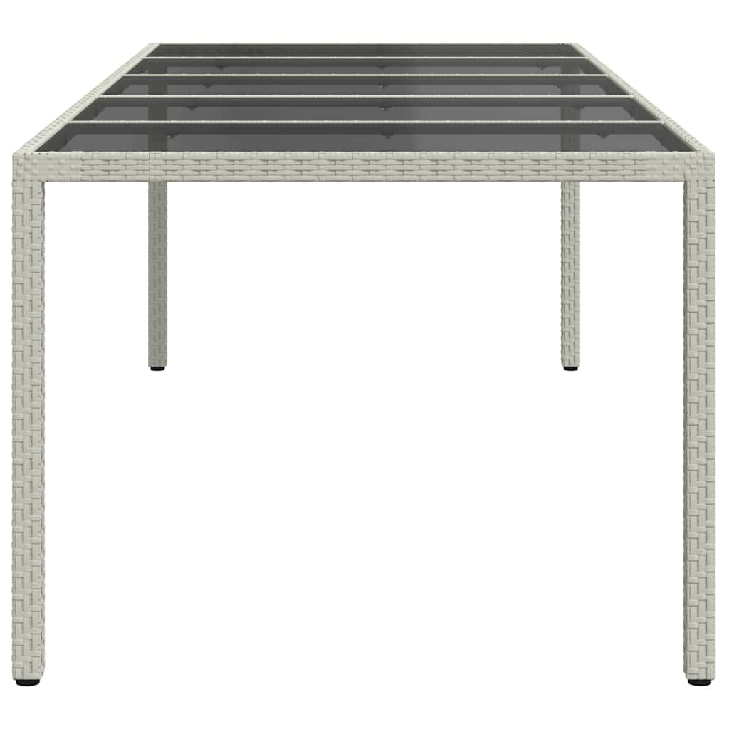 Tuintafel 250x100x75 cm poly rattan en gehard glas wit is nu te koop bij PeponiXL, paradijselijk wonen!