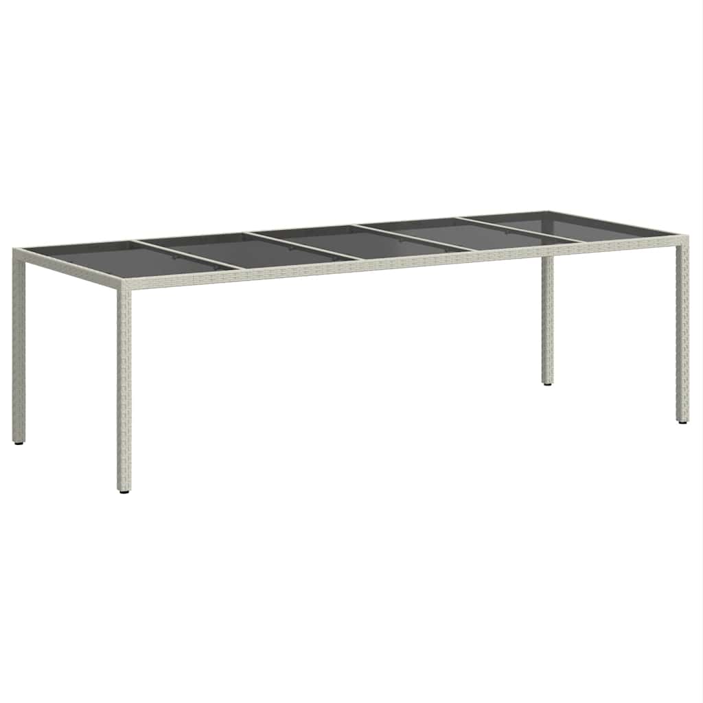 Tuintafel 250x100x75 cm poly rattan en gehard glas wit is nu te koop bij PeponiXL, paradijselijk wonen!