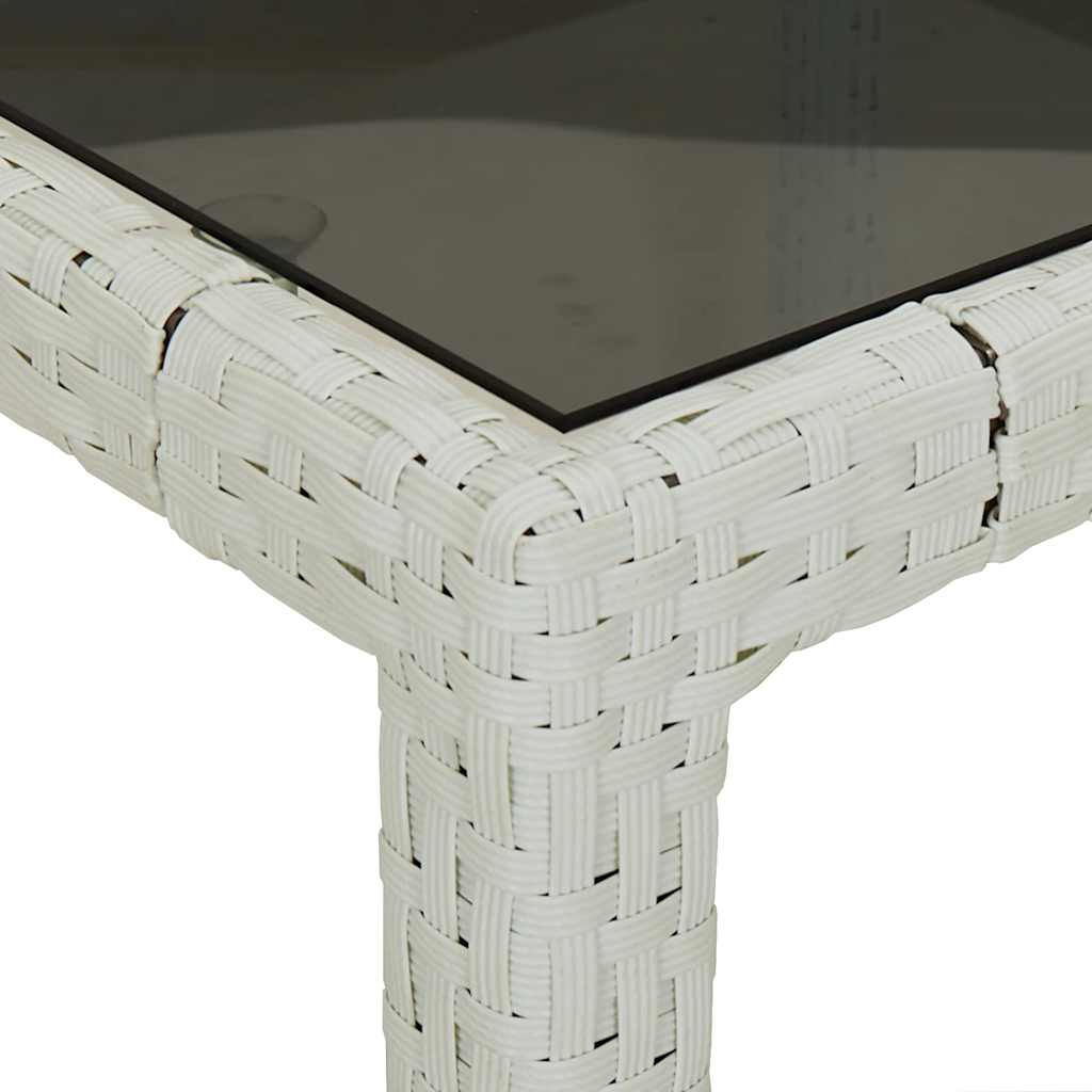 Tuintafel 250x100x75 cm poly rattan en gehard glas wit is nu te koop bij PeponiXL, paradijselijk wonen!