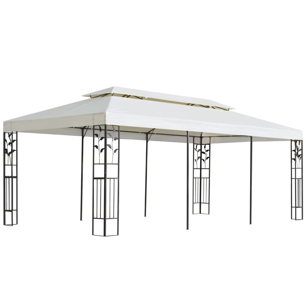 Prieel met dubbel dak 6x3 m wit is nu te koop bij PeponiXL, paradijselijk wonen!