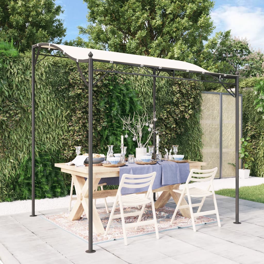 Luifel 2x2,3 m 180 g/m² stof en staal crèmekleurig is nu te koop bij PeponiXL, paradijselijk wonen!