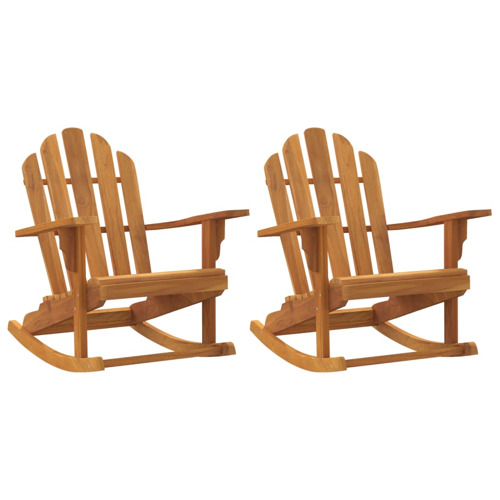 Schommelstoelen 2 st Adirondack 79x100x103 cm massief teakhout is nu te koop bij PeponiXL, paradijselijk wonen!