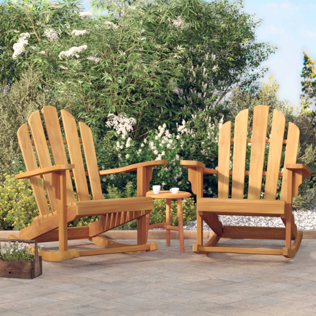 Schommelstoelen 2 st Adirondack 79x100x103 cm massief teakhout is nu te koop bij PeponiXL, paradijselijk wonen!