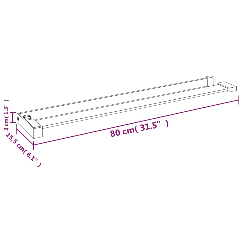 Wandschap voor inloopdouche muur 80 cm aluminium zwart is nu te koop bij PeponiXL, paradijselijk wonen!