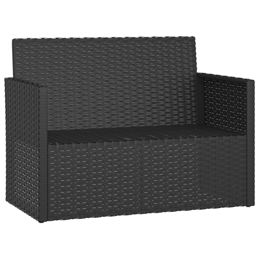 Tuinbank met kussens 105 cm poly rattan zwart is nu te koop bij PeponiXL, paradijselijk wonen!