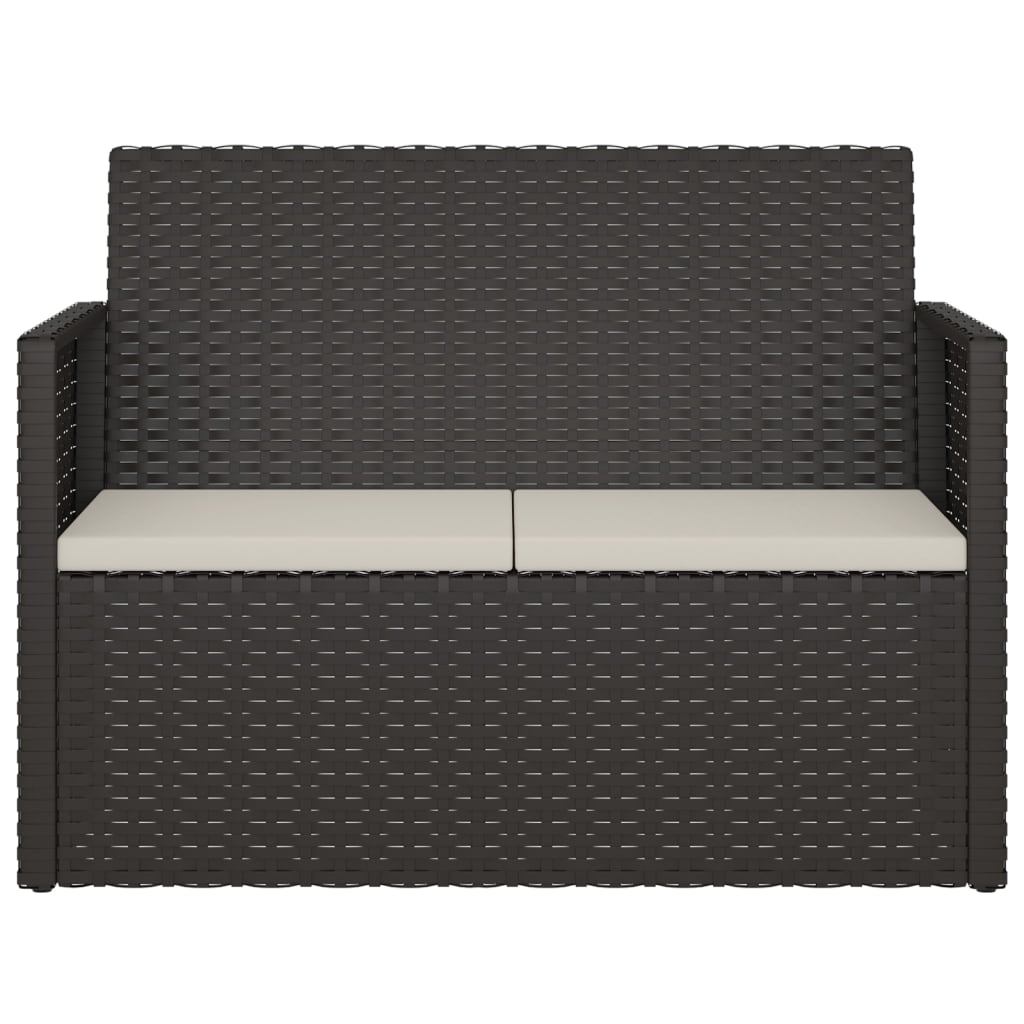 Tuinbank met kussens 105 cm poly rattan zwart is nu te koop bij PeponiXL, paradijselijk wonen!